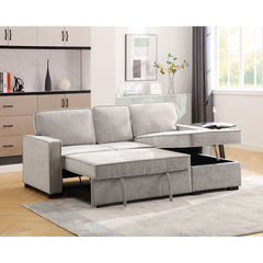 Leticia Sectional Corner Sofabed - Beige