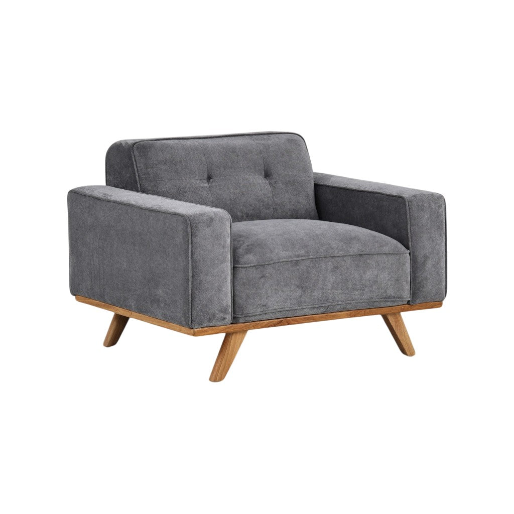 Nile Single Sofa - Gray/Natural Legs