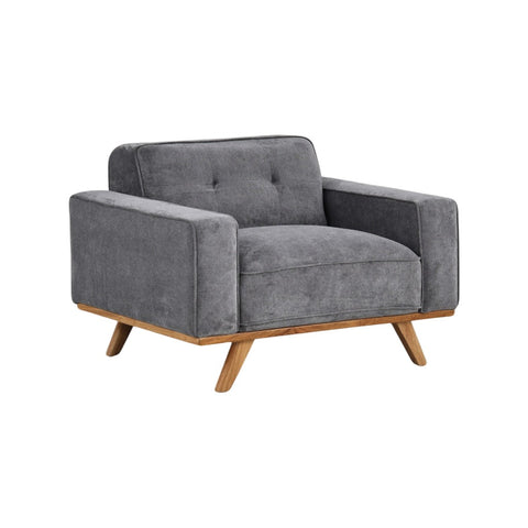 Nile Single Sofa - Gray/Natural Legs