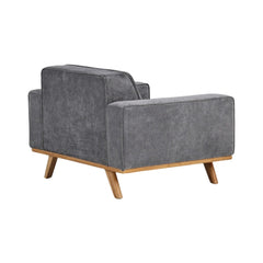Nile Single Sofa - Gray/Natural Legs