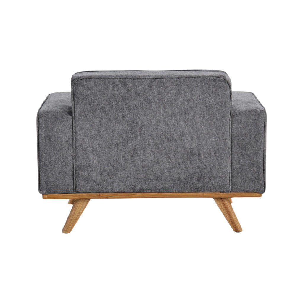 Nile Single Sofa - Gray/Natural Legs
