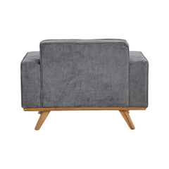 Nile Single Sofa - Gray/Natural Legs