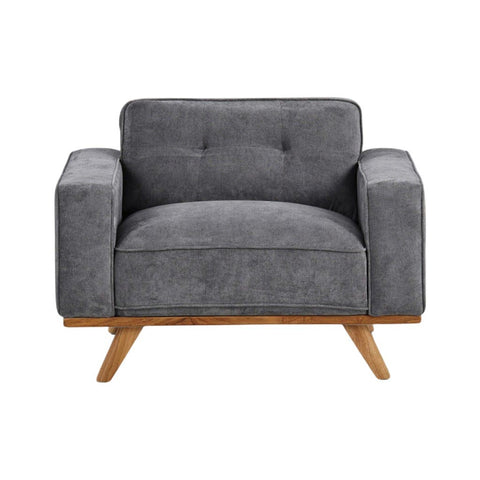 Nile Single Sofa - Gray/Natural Legs