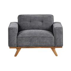 Nile Single Sofa - Gray/Natural Legs