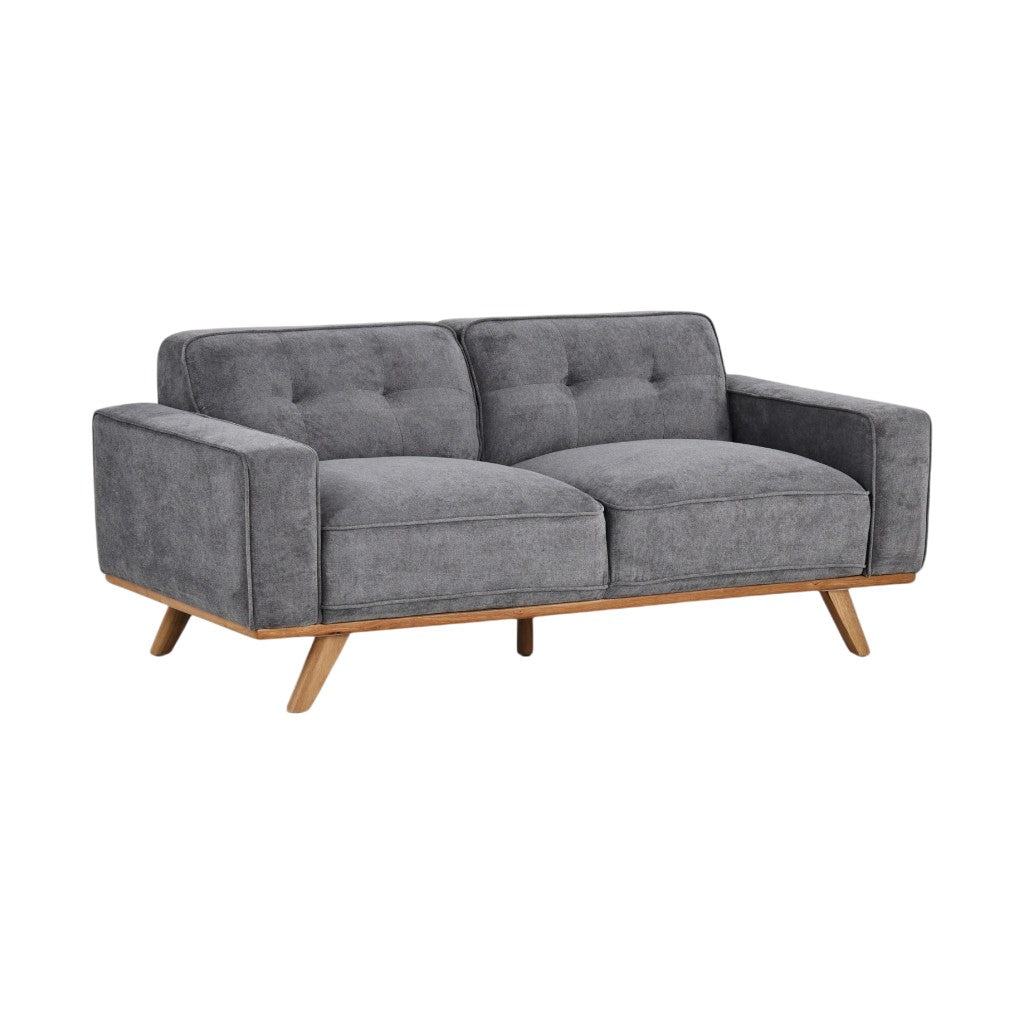 Nile 2-Seater Sofa - Gray/Natural Legs