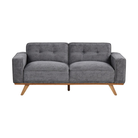 Nile 2-Seater Sofa - Gray/Natural Legs