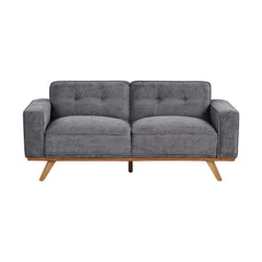 Nile 2-Seater Sofa - Gray/Natural Legs