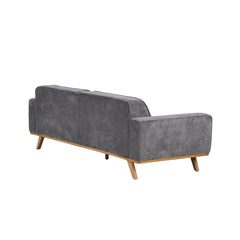 Nile 3-Seater Sofa - Gray/Natural Legs