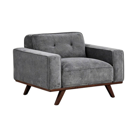 Nile Single Sofa - Gray/Walnut Legs