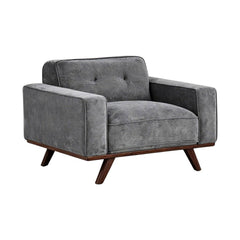 Nile Single Sofa - Gray/Walnut Legs