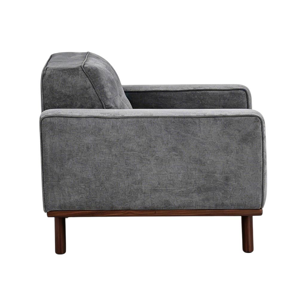 Nile Single Sofa - Gray/Walnut Legs