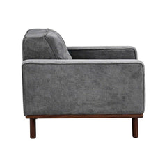 Nile Single Sofa - Gray/Walnut Legs