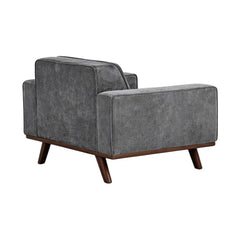 Nile Single Sofa - Gray/Walnut Legs