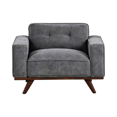 Nile Single Sofa - Gray/Walnut Legs