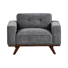Nile Single Sofa - Gray/Walnut Legs