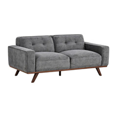 Nile 2-Seater Sofa - Gray/Walnut Legs