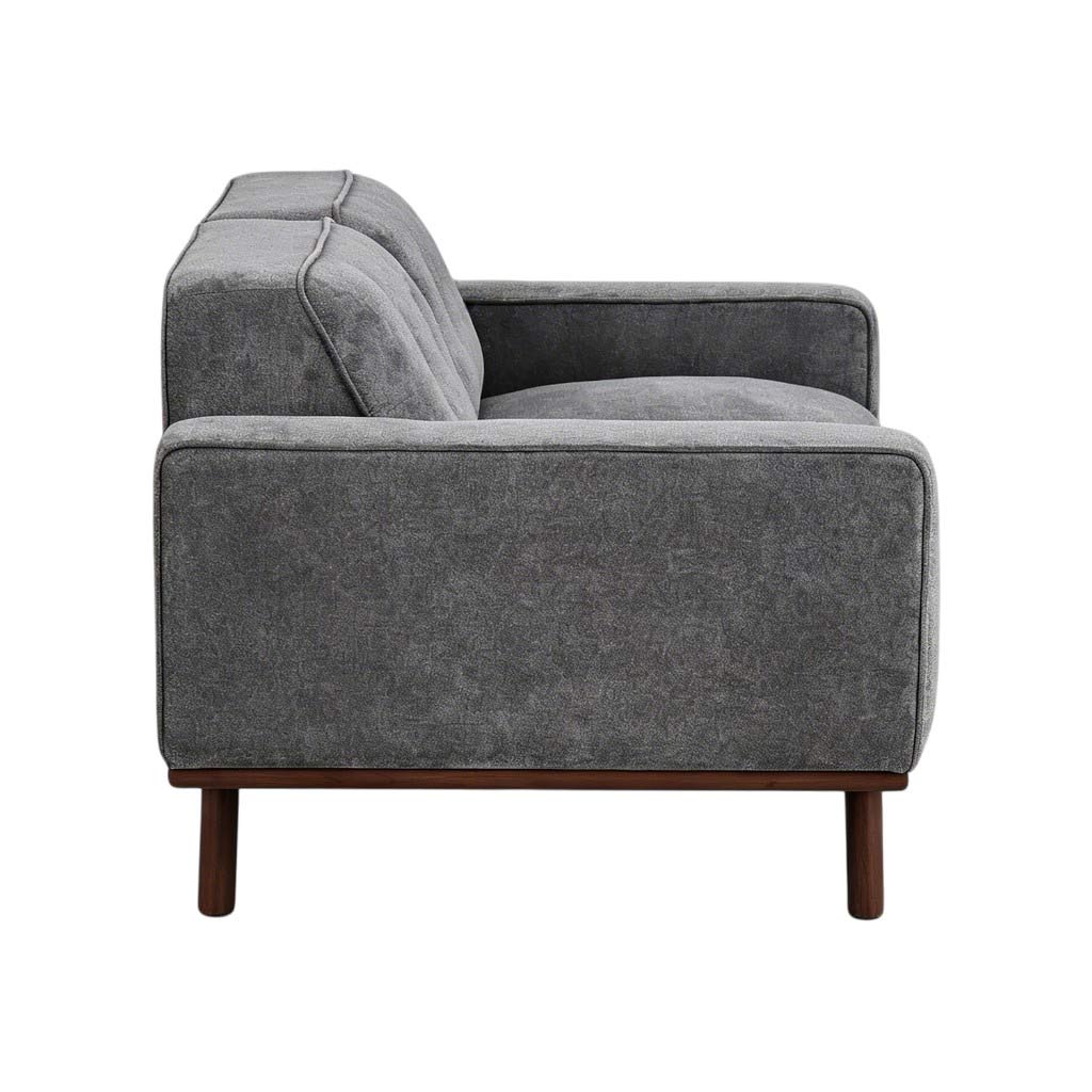 Nile 2-Seater Sofa - Gray/Walnut Legs