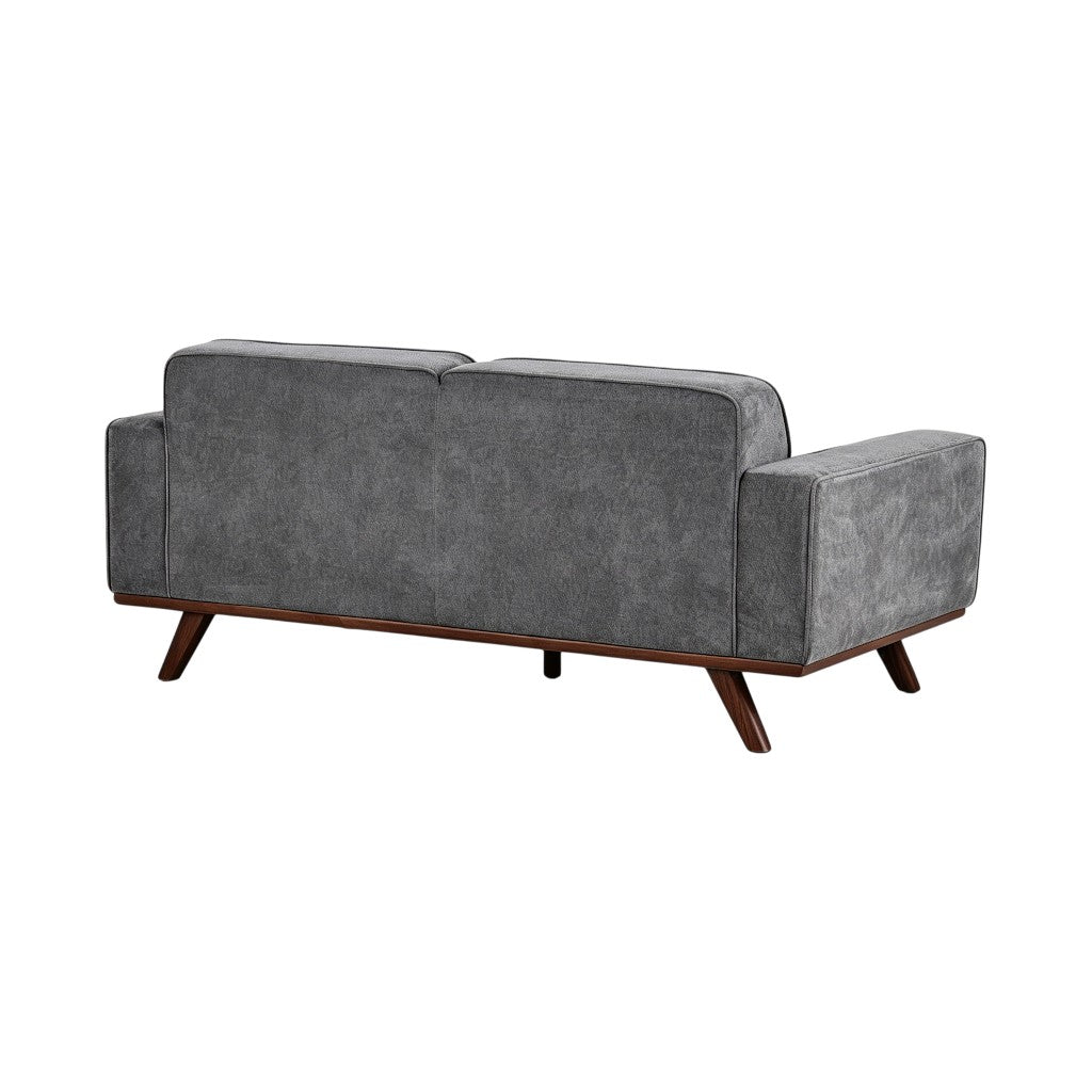 Nile 2-Seater Sofa - Gray/Walnut Legs
