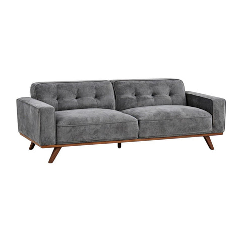 Nile 3-Seater Sofa - Gray/Walnut Legs