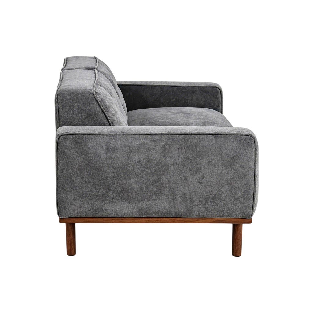 Nile 3-Seater Sofa - Gray/Walnut Legs