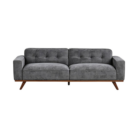 Nile 3-Seater Sofa - Gray/Walnut Legs