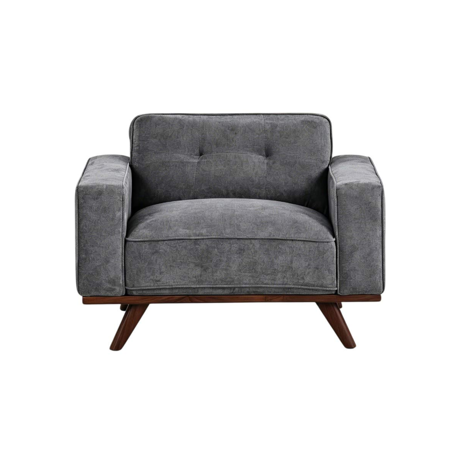 Nile Single Sofa - Gray/Walnut Legs