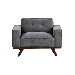 Nile Single Sofa - Gray/Walnut Legs