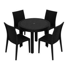 Brittany Patio Set - 5 pcs. (Black)