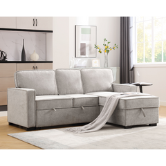 Leticia Sectional Corner Sofabed - Beige