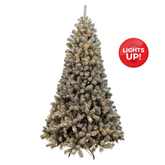 Pre-Lit Anoka Flocked Tree - 9 ft.