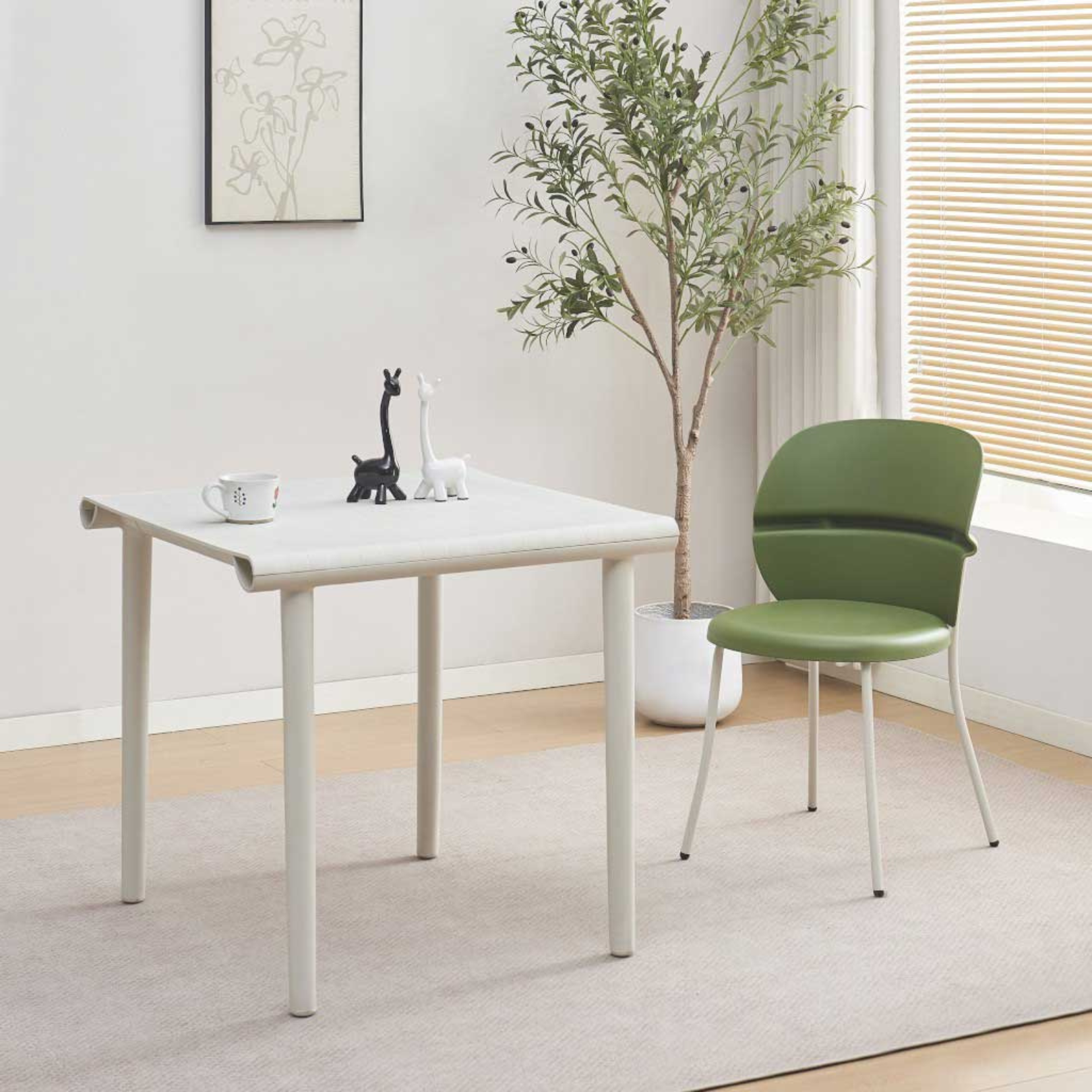 Sarge Dining Chair - Green/Greyish Legs