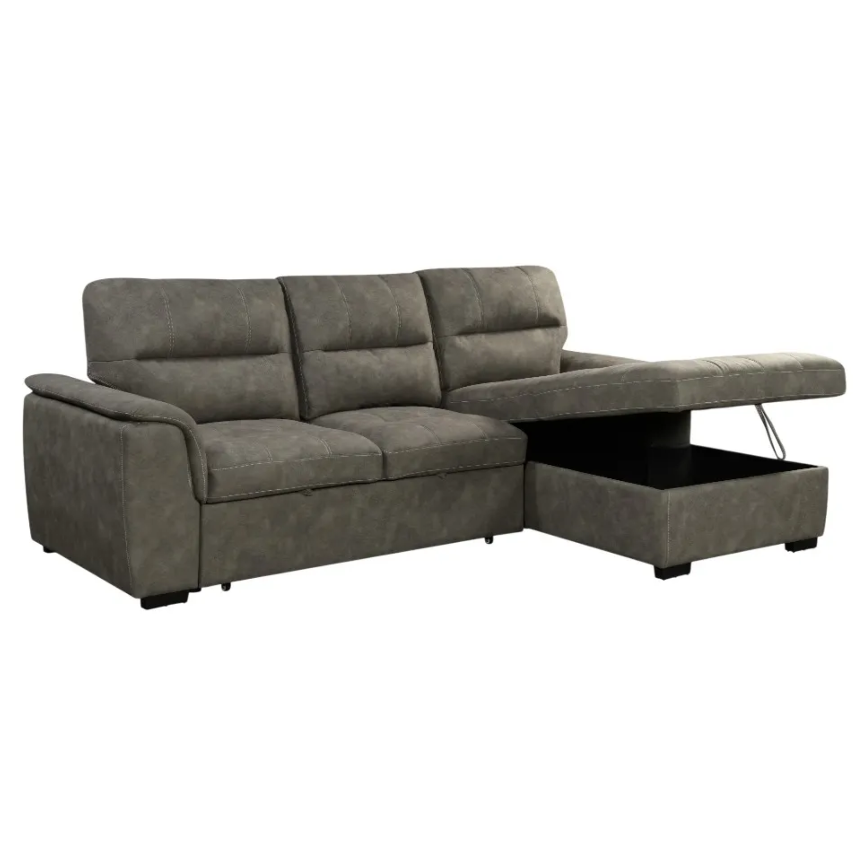 Tito Corner Sofa with Pull-Out Bed and Storage Chaise - Taupe