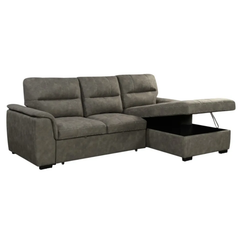 Tito Corner Sofa with Pull-Out Bed and Storage Chaise - Taupe
