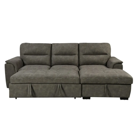 Tito Corner Sofa with Pull-Out Bed and Storage Chaise - Taupe