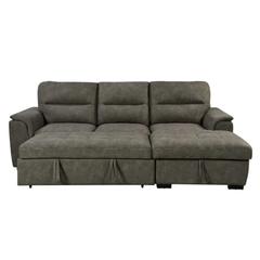 Tito Corner Sofa with Pull-Out Bed and Storage Chaise - Taupe