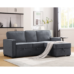 Leticia Sectional Corner Sofabed - Dark Grey