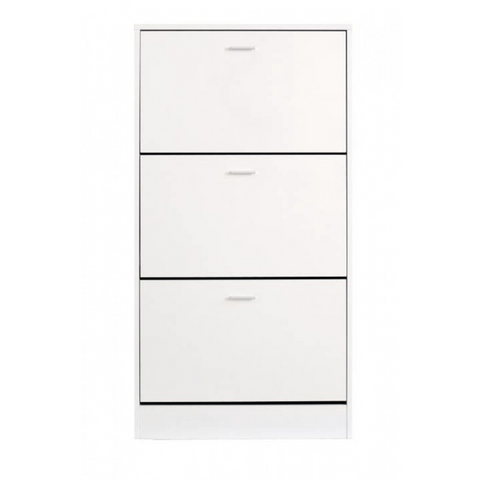 Shoe Cabinet 3 Tiers - White