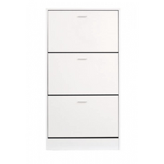 Shoe Cabinet 3 Tiers - White