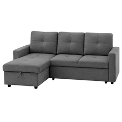 Marilia Corner Sofa with Pull-Out Bed - Gray
