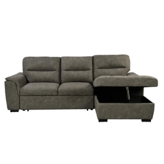 Tito Corner Sofa with Pull-Out Bed and Storage Chaise - Taupe