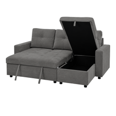 Marilia Corner Sofa with Pull-Out Bed - Gray