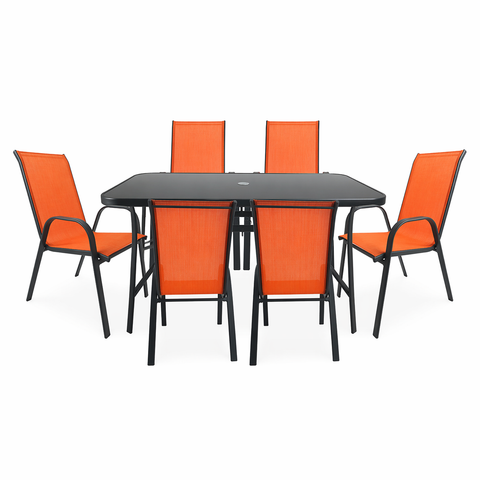 Santiago 7pcs Patio Set (Orange)