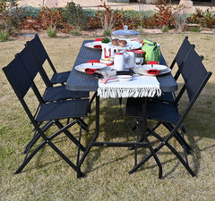 Domo Folding Rectangular Table - Black