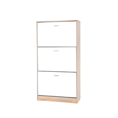 Shoe Cabinet 3 Tiers - Natural/White