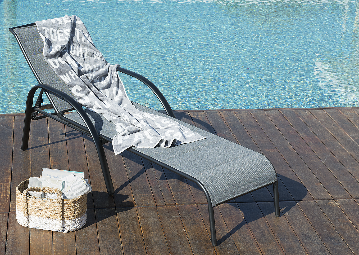 TESS SUN LOUNGER 79X27X39IN GRAY