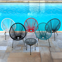 Acapulco Steel Rattan Chair - Red