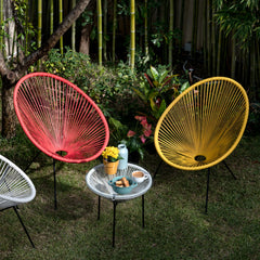 Acapulco Steel Rattan Chair - Yellow