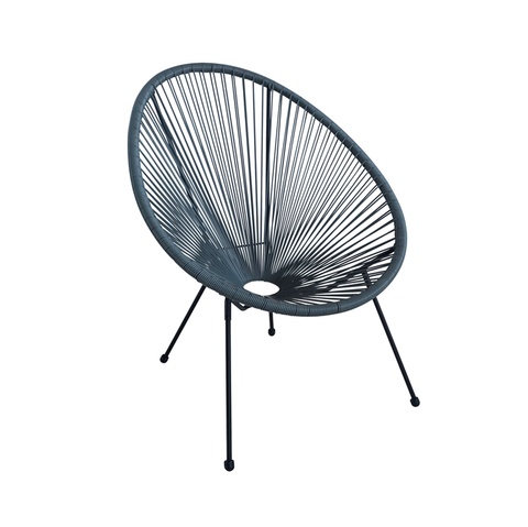 Acapulco Steel Rattan Chair - Dark Grey