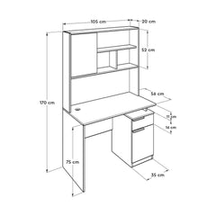 Computer Desk Mike (Natural/White)