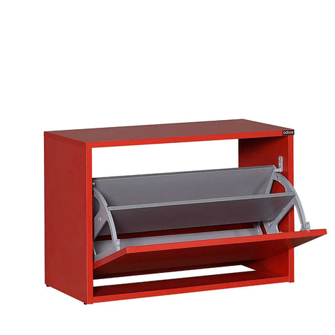 Shoe Cabinet W/Seat & Shoe Storage - Red